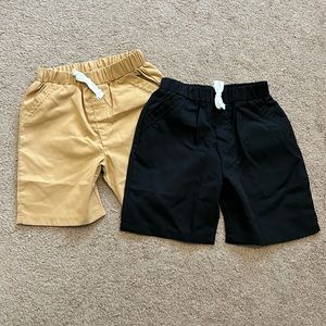 Set of Toddler Boy Shorts - Black & Khaki
